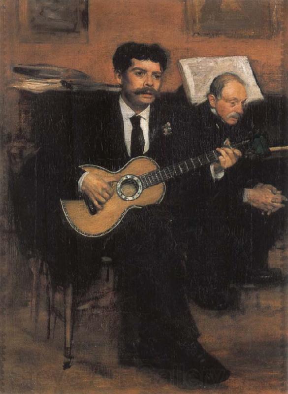 Edgar Degas Lorenzo Pagans Spanish Tenor,and Auguste ge gas,Father of the artist Norge oil painting art